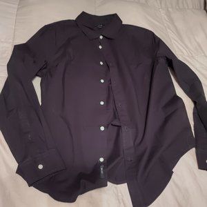 New JOE’S JEANS Men’s Black Oxford Stretch long sleeved button down shirt Large